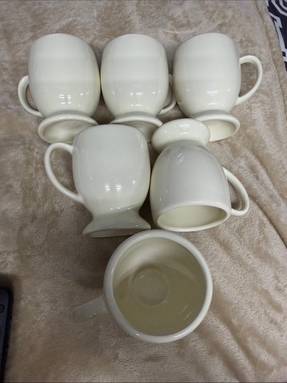 Southern living at home hospitality Ivory Ceramic Pedestal Coffee Mugs -Set of 6